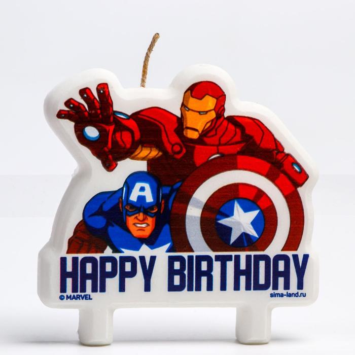 Свеча для торта С Днем рождения, Мстители золото серебро черный акриловый ручное письмо топпер для торта с днем рождения десертное украшение для дня рождения милые подарки