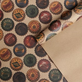 Бумага упаковочная крафтовая «Крышки», 50 × 70 см Ош