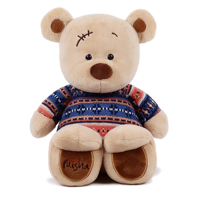 фото Мягкая игрушка «медведь misha», в синем свитере, 30 см kult of toys