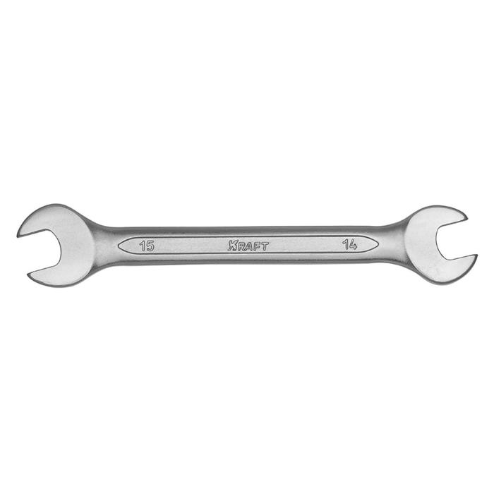 Ключ рожковый KRAFT KT 700529, холодный штамп, 14х15 мм ключ рожковый kraft kt 700525 холодный штамп 10х11 мм