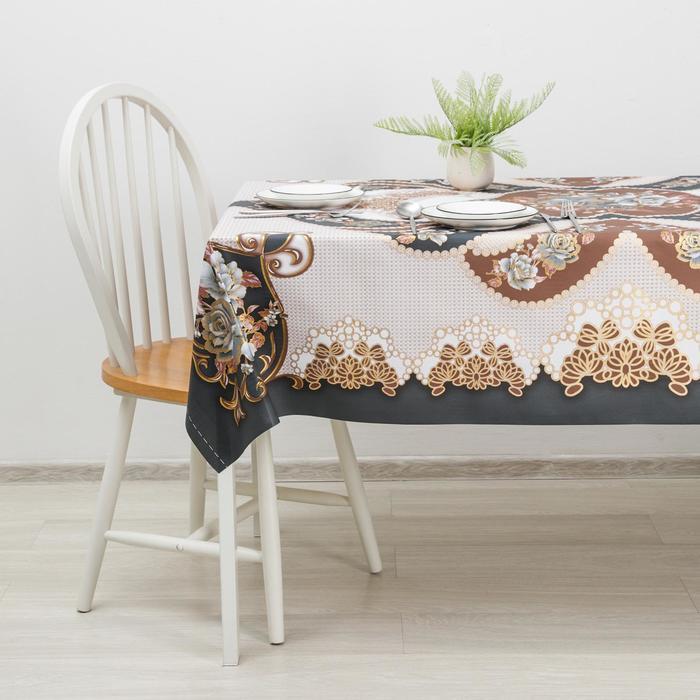 фото Клеёнка столовая на тканой основе «шах», 140×180 см, рулон 10 скатертей