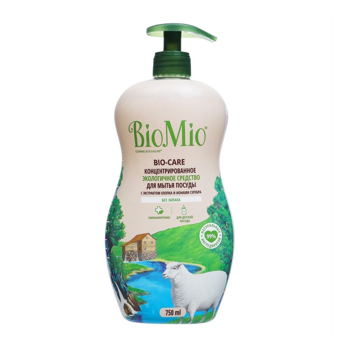 Средство для мытья посуды BioMio Bio-care, без запаха, 750 мл средство для мытья посуды biomio bio care мята 450 мл