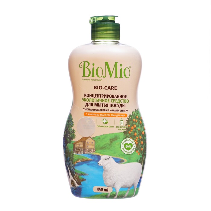 средство для мытья посуды biomio bio care овощ фрук мандарин конц Средство для мытья посуды, овощей и фруктов BioMio Bio-care Мандарин, концентрат, 450 мл