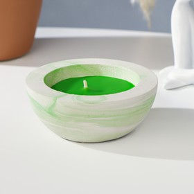 Свеча ароматическая в бетоне 'Полусфера', 9х4 см, зеленый, мята Ош