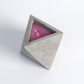 

Свеча фигурная ароматическая в бетоне "Ромб", 13,5х9 см, розовый, клубника