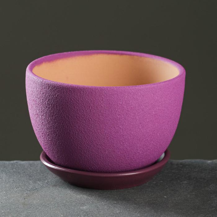 

Горшок цветочный "Шелк" сиреневый, 0,75л