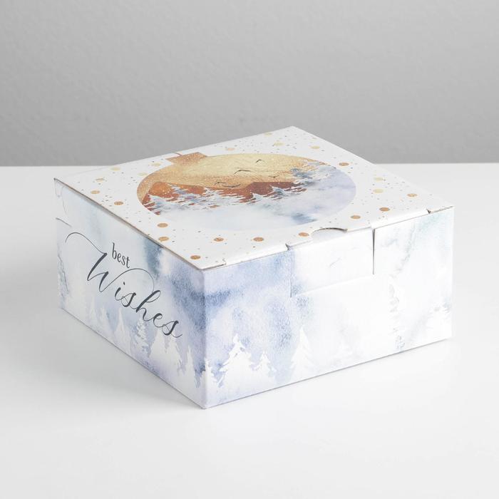 Коробка складная «Best wishes», 15 × 15 × 7 см коробка складная агат 15 × 15 × 7 см