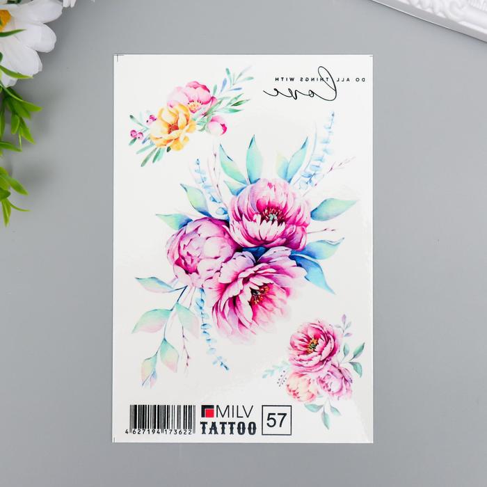

Татуировка на тело "Цветы" 10х15 см