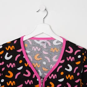 

Халат женский, цвет чёрный/фигуры размер, 44