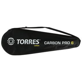 Ракетка бадминтона TORRES Carbon PRO6, для продвинутых игроков, стержень/обод из карбона, со струнами от Сима-ленд