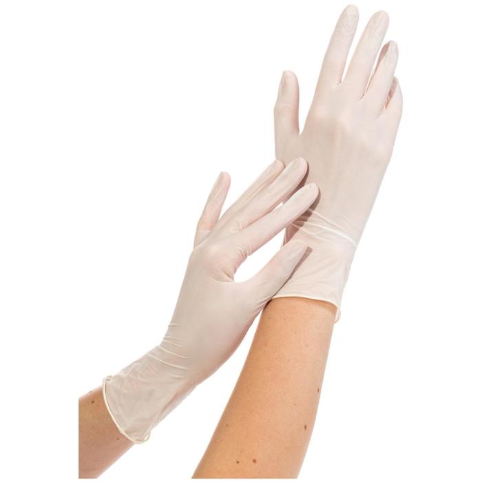 фото Перчатки медицинские нитриловые нестерильные текстурир на пальцах, белые benovy, l 100 пар