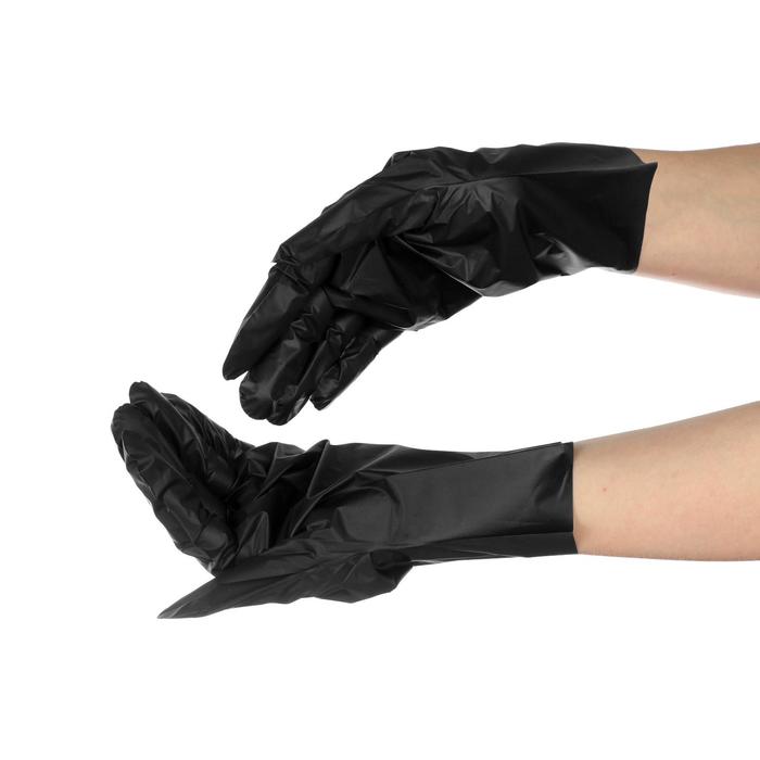 фото Перчатки benovy тpe, перчатки из термопластичного эластомера, черные, l, 100 пар