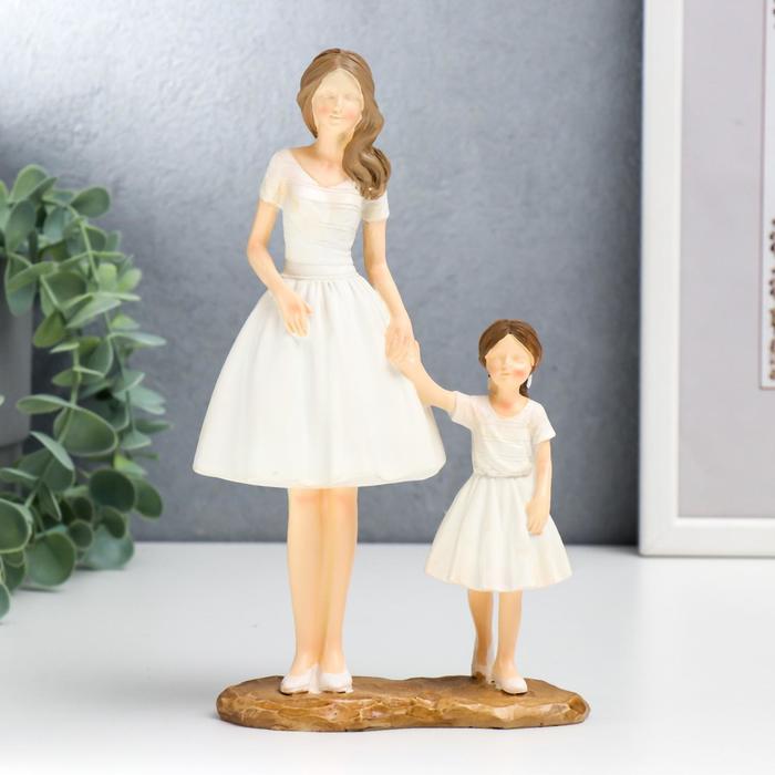 Сувенир полистоун Мама с дочкой 20,5х7х12,5 см кукла модель мама с дочкой с коляской микс