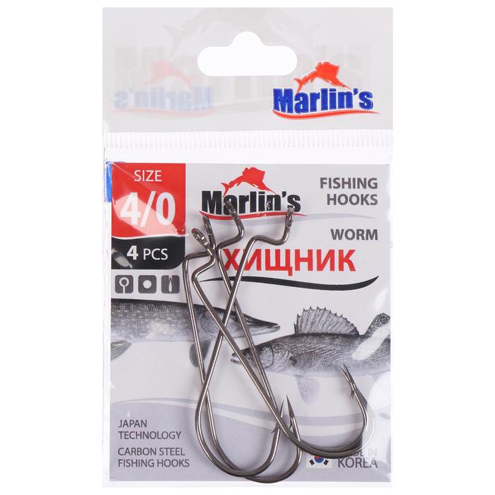 Крючок Marlin's Worm 39121 BLN, №4/0, 4 шт.