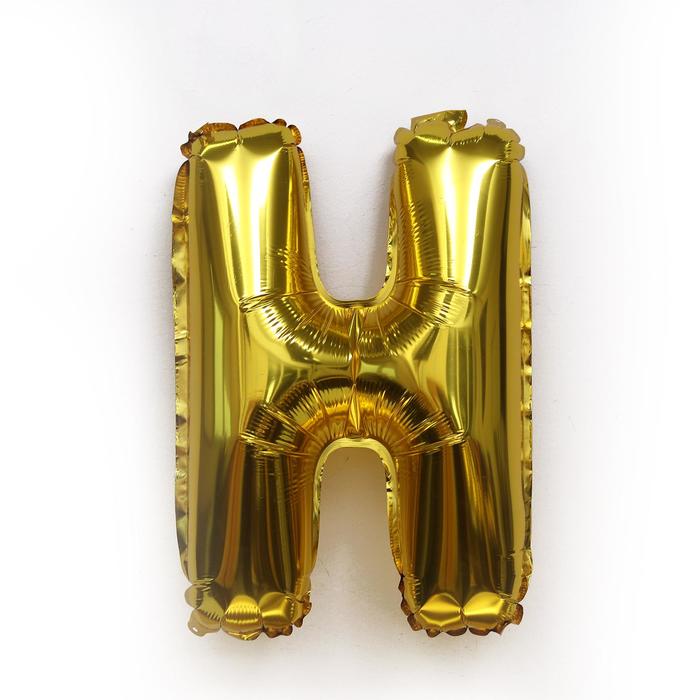 Шар фольгированный 16 «Буква Н», золото шар фольгированный 40 буква я золото