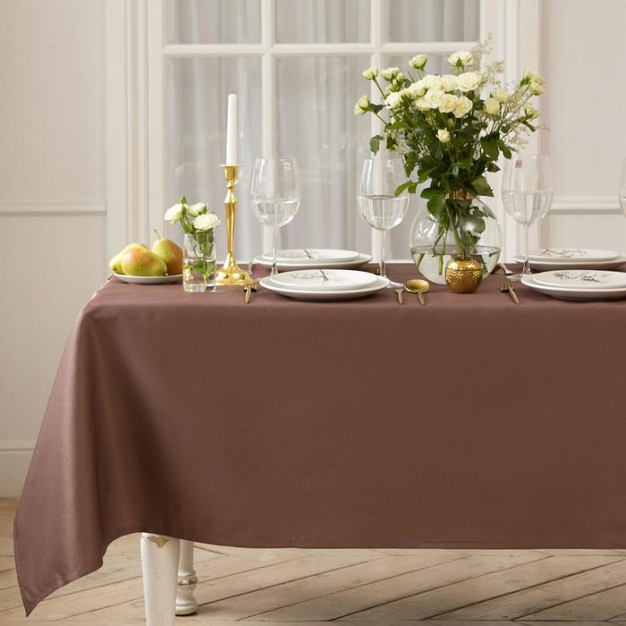 

Скатерть Этель Cozy 150*220 +/-3см, цв.кофейный, пл. 192 г/м2, хл с ВГМО