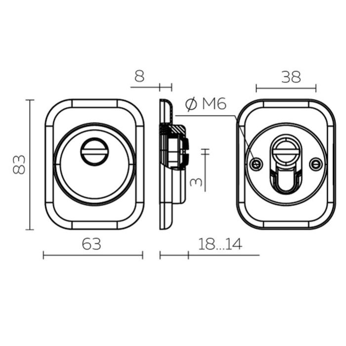 фото Броненакладка def 4286 sq xl квадрат cp-8, цвет хром fuaro