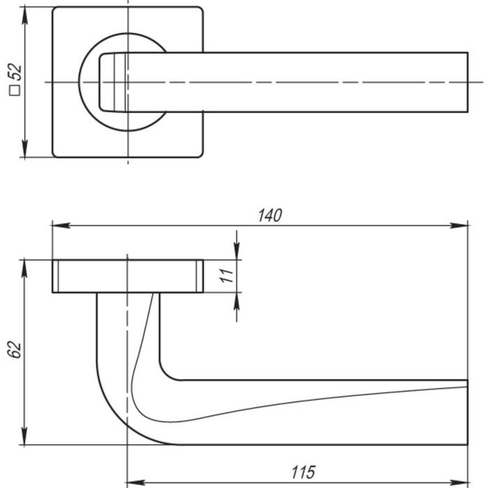 

Ручка раздельная KEA SQ001-21MWSC-33, цвет итальянский тисненый