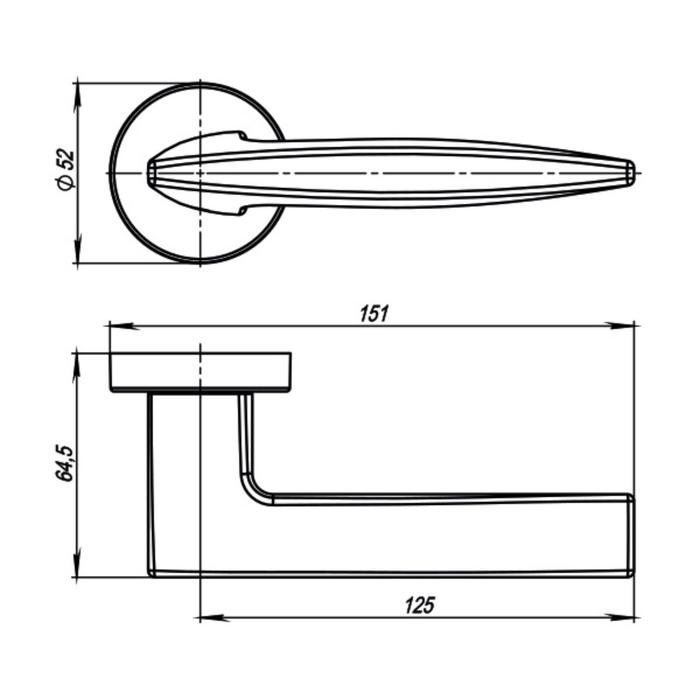 

Ручка раздельная SQUID URB9 MWSC-33, цвет итальянский тисненый