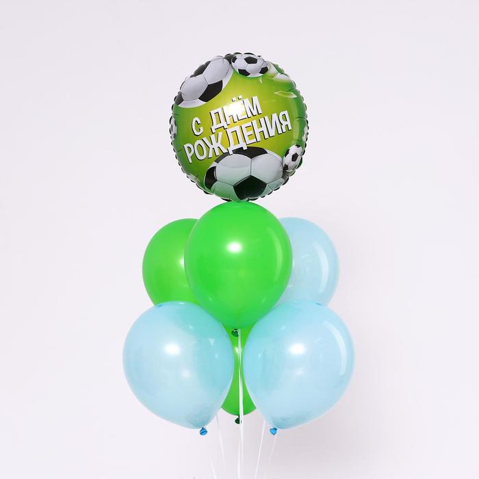фото Букет из шаров «с днём рождения» футбольный мяч, 7 шт. страна карнавалия