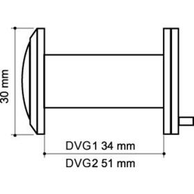 

Глазок дверной, стеклянная оптика DVG1, 16/35х60 SN, цвет матовый никель
