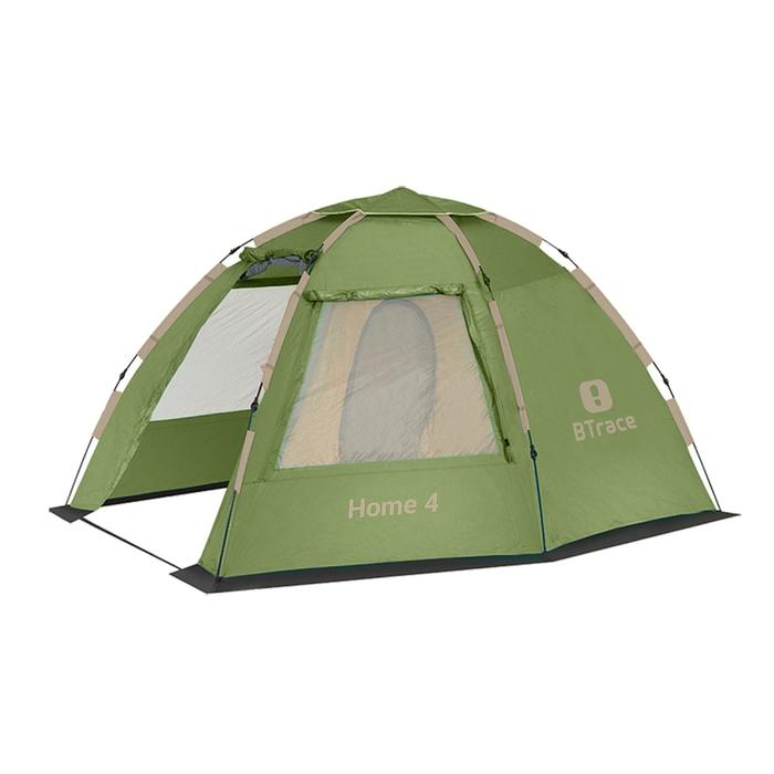 Палатка BTrace Home 4 быстросборная, зелёный dashkova home зелёный воротник пояс dashkova home