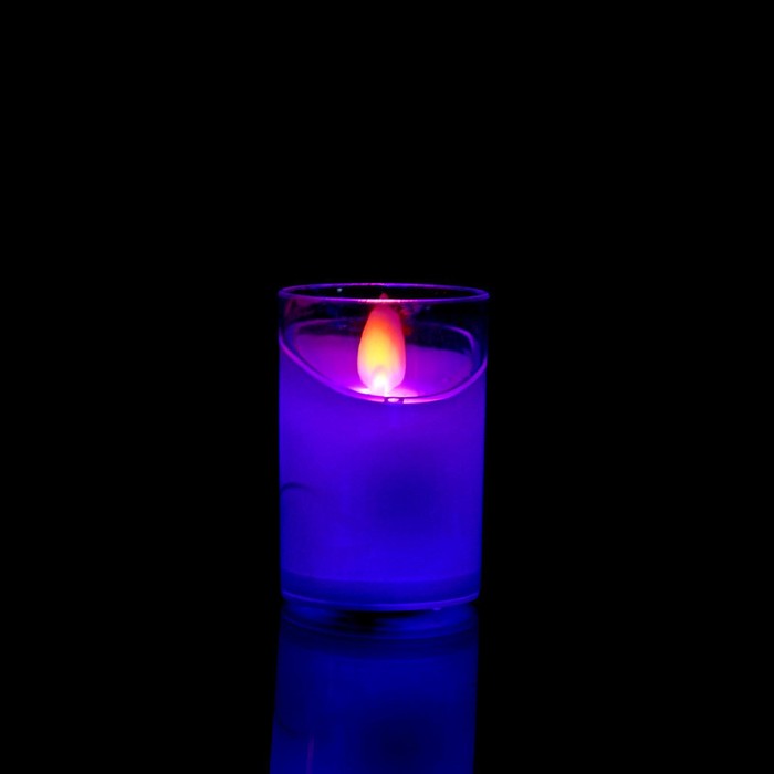 Свеча светодиодная, в стакане, модель N002, цвета МИКС