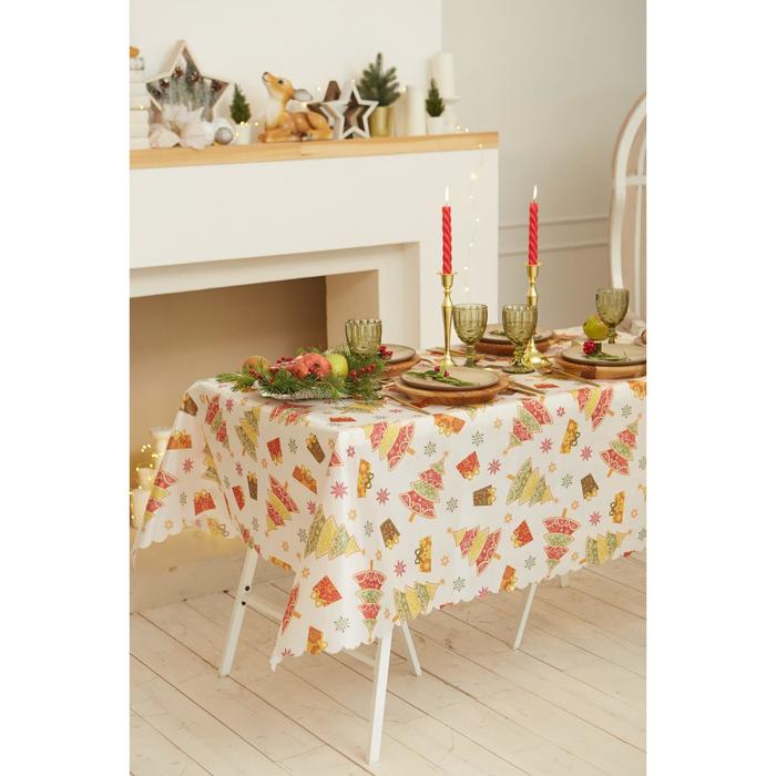 

Скатерть новогодняя Доляна "Чудесного праздника" 145*260 +/- 2 см, 100% п/э