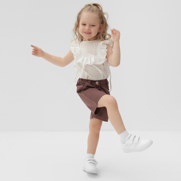 фото Шорты для девочки minaku: casual collection kids цвет шоколадный, рост 104