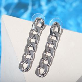 

Серьги металл "Цепь" плетение, ;6 звеньев,цвет серебро