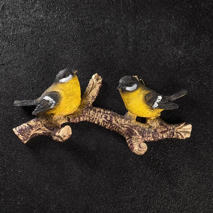 Подвесной декор Веточка с двумя птичками цветная, 24х5х11см