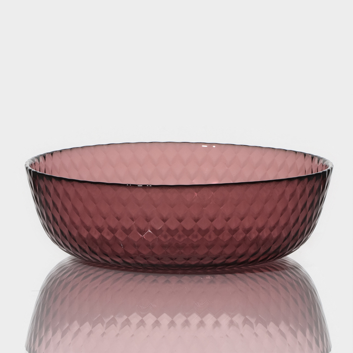 Тарелка глубокая стеклянная «Идиллия», d=18 см, цвет лилак столовый набор идиллия 18 предметов цвет лилак