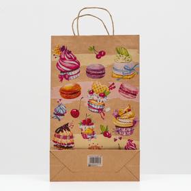 

Пакет подарочный "Сладости", крафт, 40.5 х 24.8 х 9 см