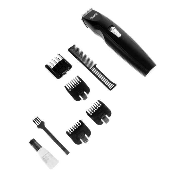 Триммер Wahl Mustache&Beard Battery Trimmer 5606-508,  4 насадки, 1.2-12 мм, 2хАА, черный