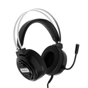 

Наушники AULA S603, игровые, полноразмерные, микрофон, 3.5 мм, USB, 2.1м, подсветка ,черные