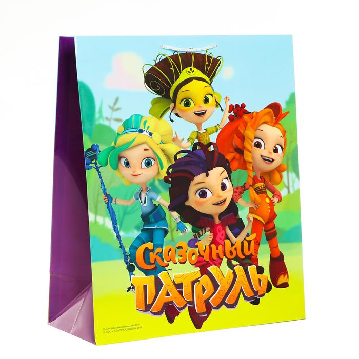

Пакет подарочный «Сказочный патруль», 335х406х155 мм, цвет зелено-голубой