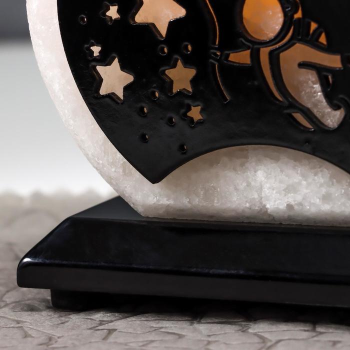 Соляной светильник "Космонавт и звезды" E14 15Вт диммер бел.соль 1,5-2 кг 13х8х15 см 7042893