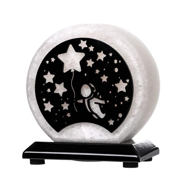 Соляной светильник "Космонавт и звезды" E14 15Вт диммер бел.соль 1,5-2 кг 13х8х15 см 7042893