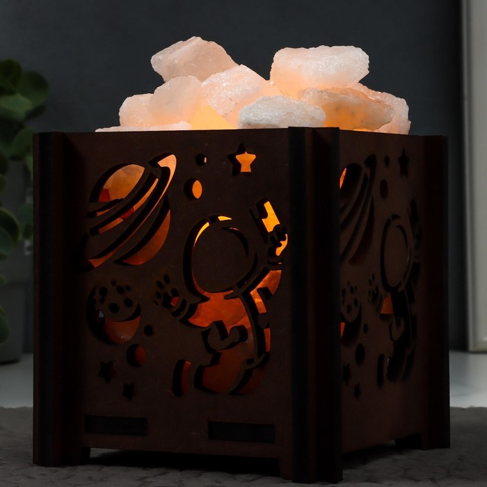 Соляной светильник "Космонавт" E14 15Вт диммер бел. соль 1,8 кг 12х12х15 см 7042901