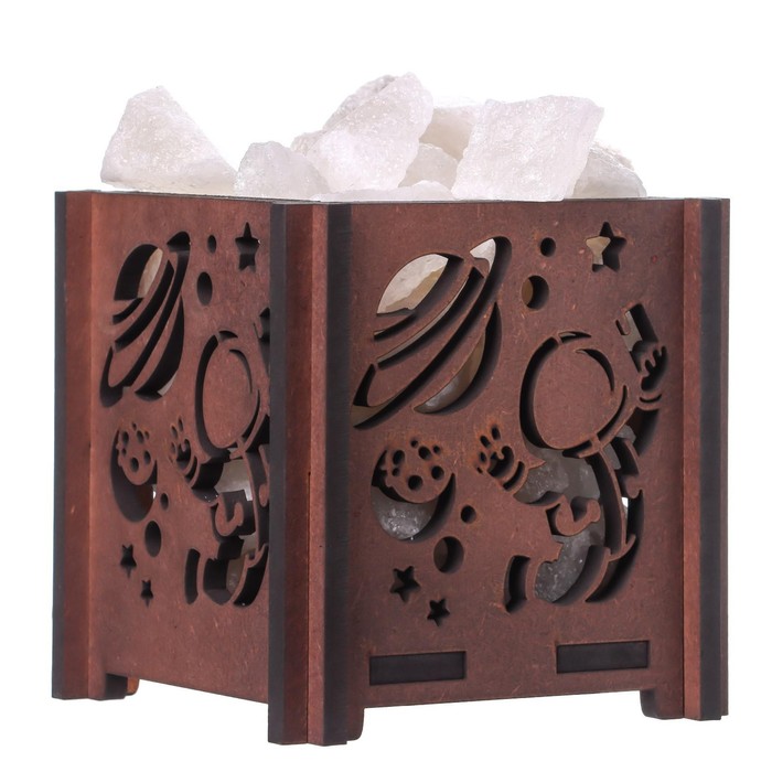 Соляной светильник "Космонавт" E14 15Вт диммер бел. соль 1,8 кг 12х12х15 см 7042901