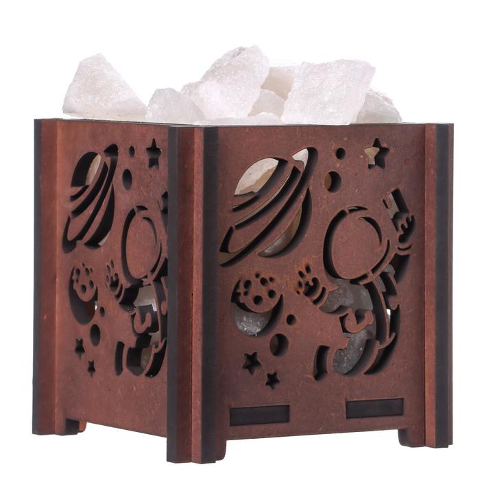 Соляной светильник "Космонавт" E14 15Вт диммер бел. соль 1,8 кг 12х12х15 см 7042901