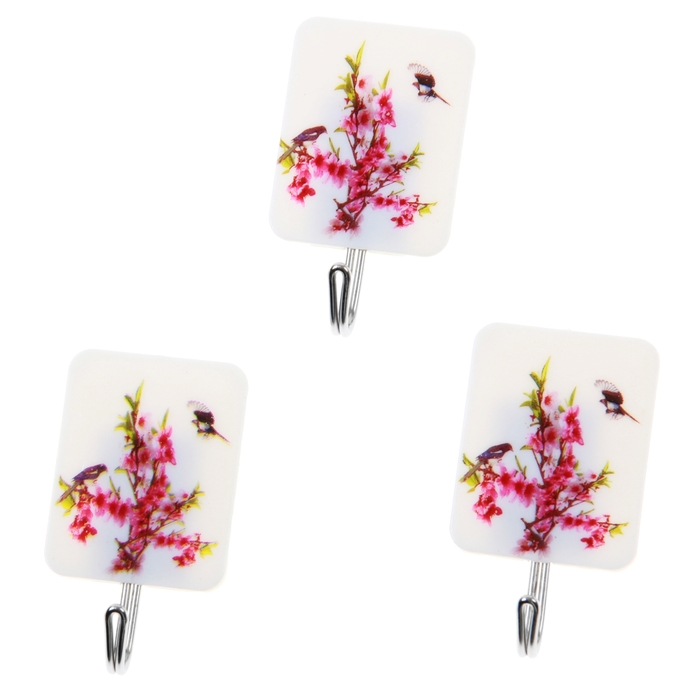 Набор крючков на липучке "Магнолия", 3 шт