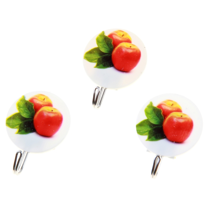 Набор крючков на липучке "Яблоки", 3 шт