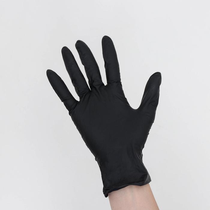 Перчатки Manual, нитриловые, смотровые, нестерильные, неопудренные, текстурированные, размер S, 100 шт/уп, цена за 1 шт, цвет чёрный