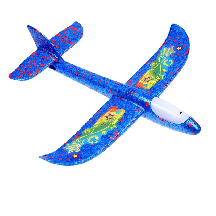 Самолёт «Супербыстрый» 35х37 см, цвета микс, диодный