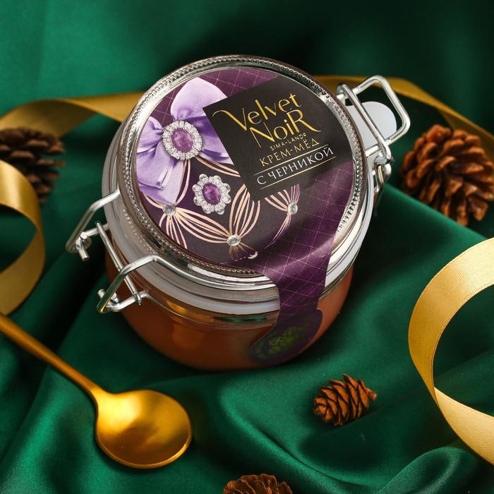 Крем-мёд Velvet Noir, вкус: черника, 250 мл.