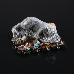 

Сувенир "Тигр в стойке 2", змеевик, мрамор