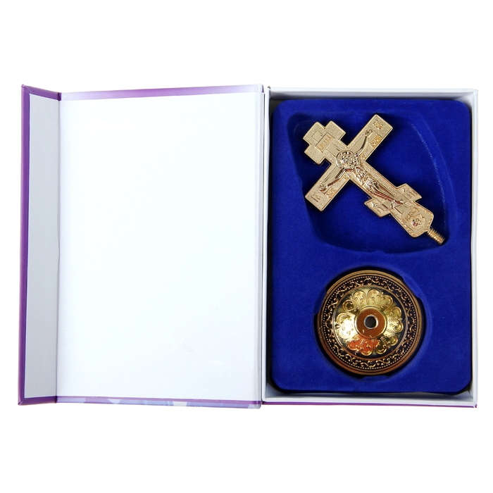 Крест на подставке "Голгофа", золотистый цвет