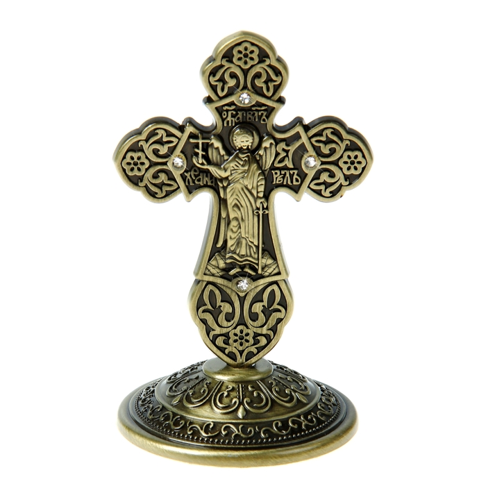 Крест на подставке "Ангел Хранитель", бронзовый цвет