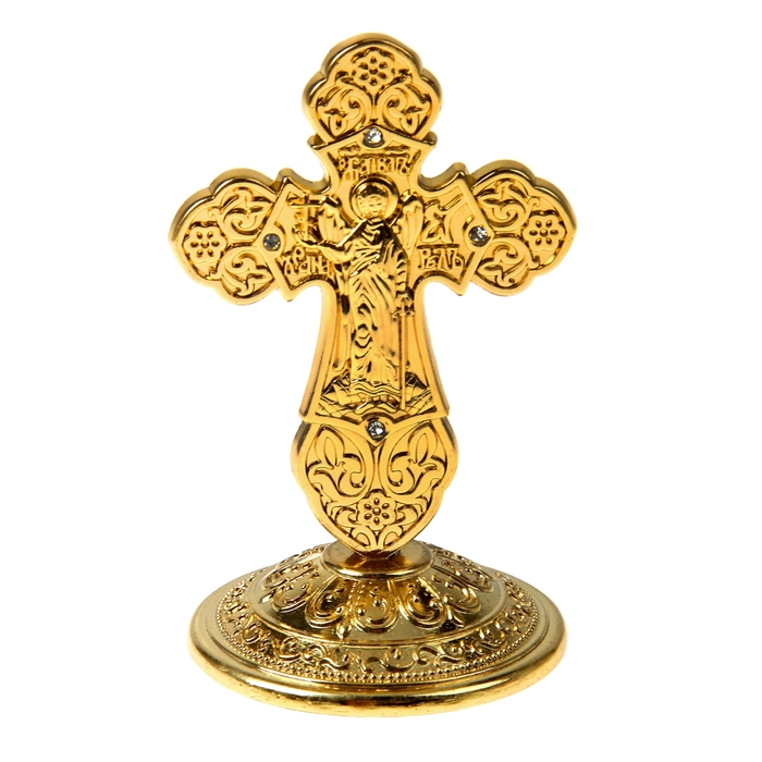 Крест на подставке "Ангел Хранитель", золотистый цвет